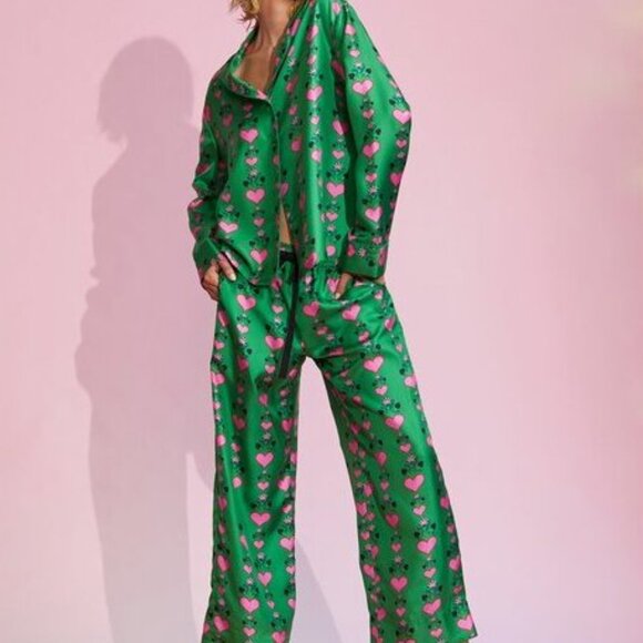 Silk Pajama Set by Cynthia Rowley (XS/S top, M pants)Valentine's